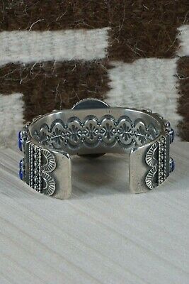 Navajo Lapis & Sterling Silver Bracelet - Myron Etsitty - High Lonesome Trading