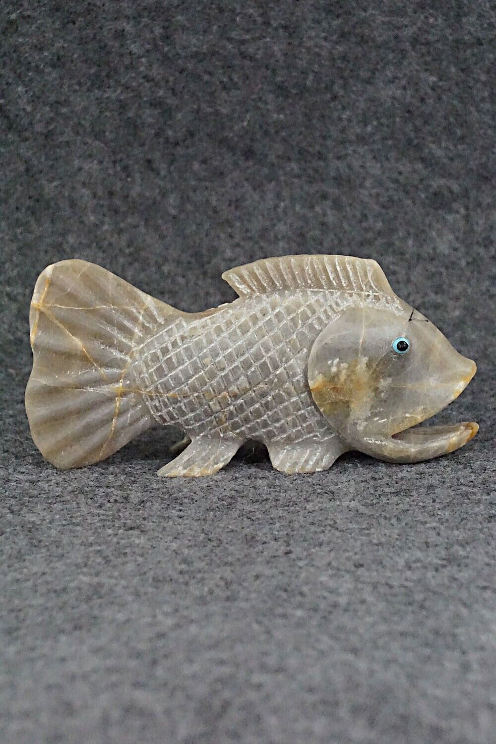 Bass Fish Zuni Fetish Carving - Glendon Lasiloo