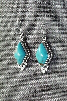Navajo Turquoise & Sterling Silver Earrings - Verley Betone