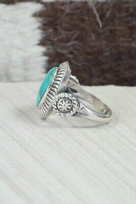 Turquoise & Sterling Silver Ring - Bobby Platero - Size 8