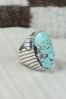 Navajo Turquoise and Sterling Silver Ring - Ray Jack - Size 10