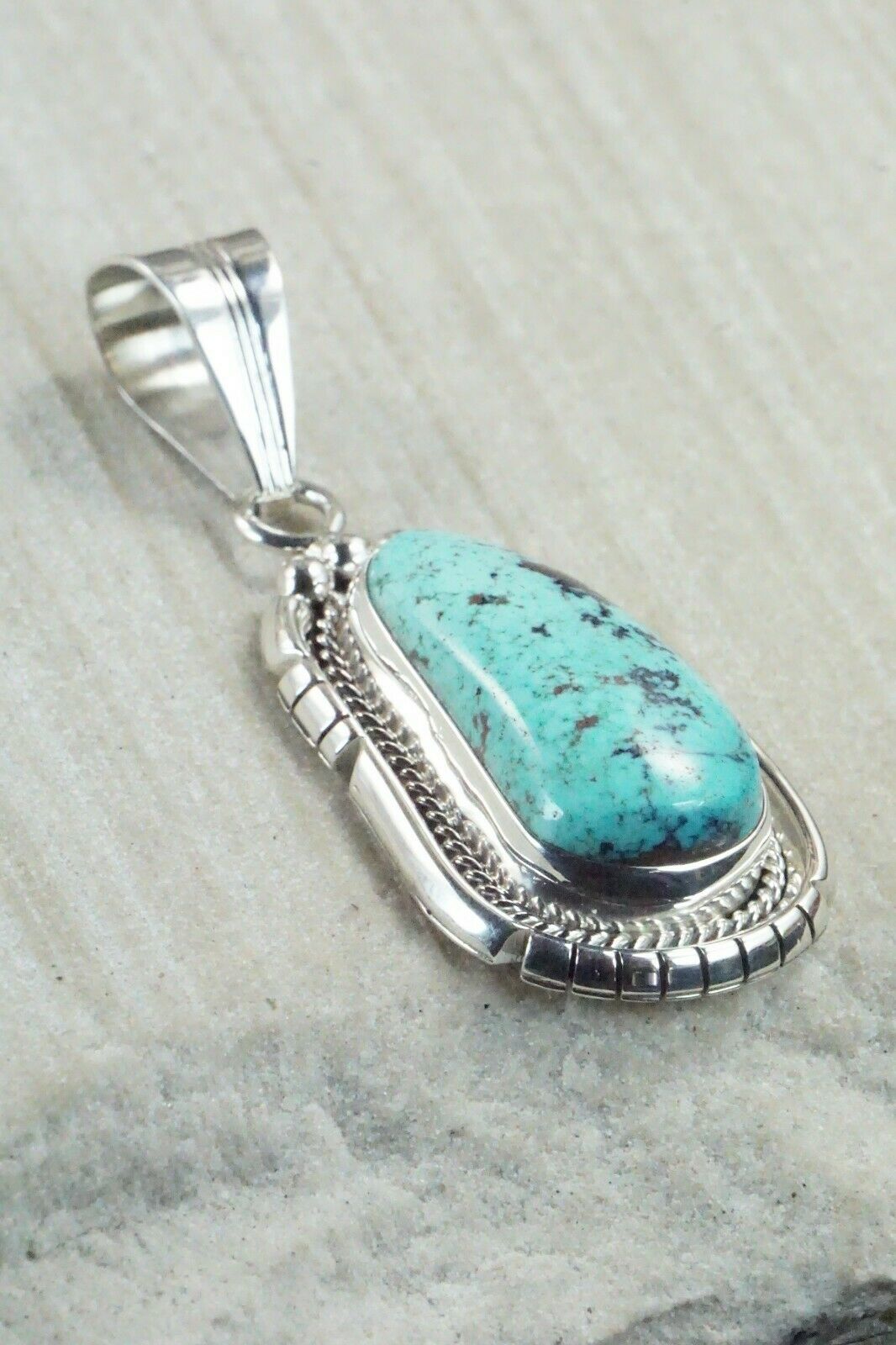 Turquoise & Sterling Silver Pendant - Samuel Yellowhair