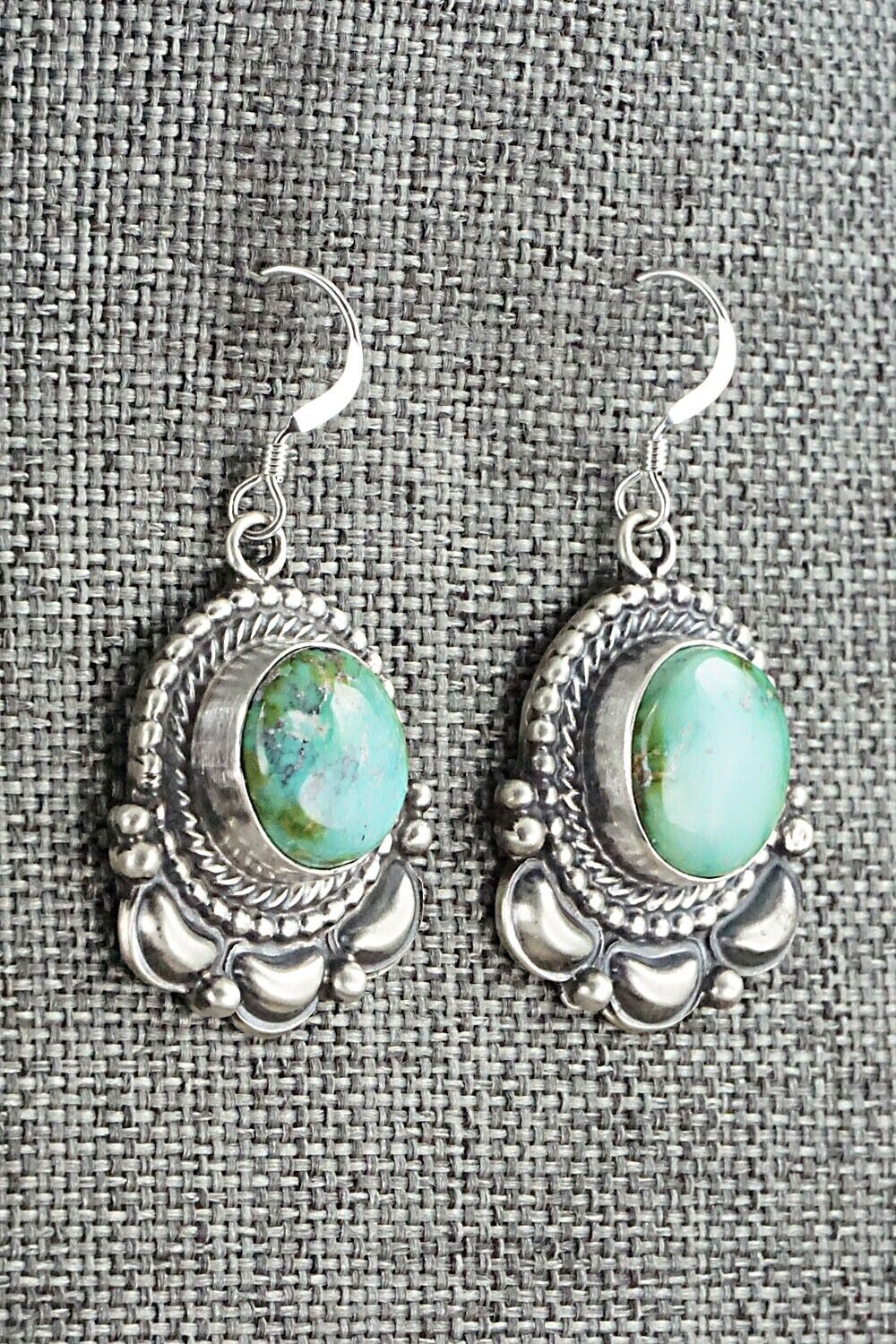 Turquoise & Sterling Silver Necklace and Earrings Set - Tom Lewis