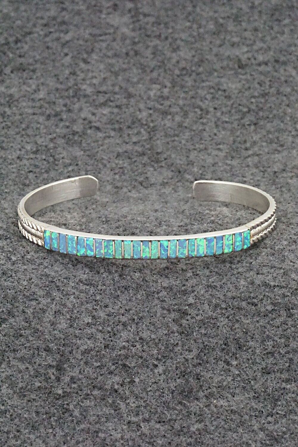 Opalite & Sterling Silver Inlay Bracelet - Orlando Laweka