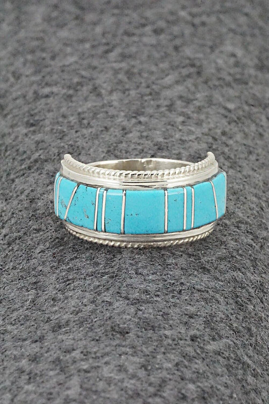 Turquoise & Sterling Silver Ring - Deirdre Luna Panteah - Size 10.5