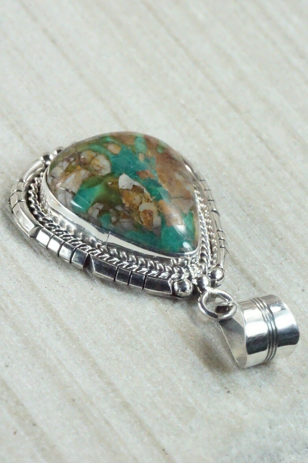 Turquoise & Sterling Silver Pendant - Samuel Yellowhair