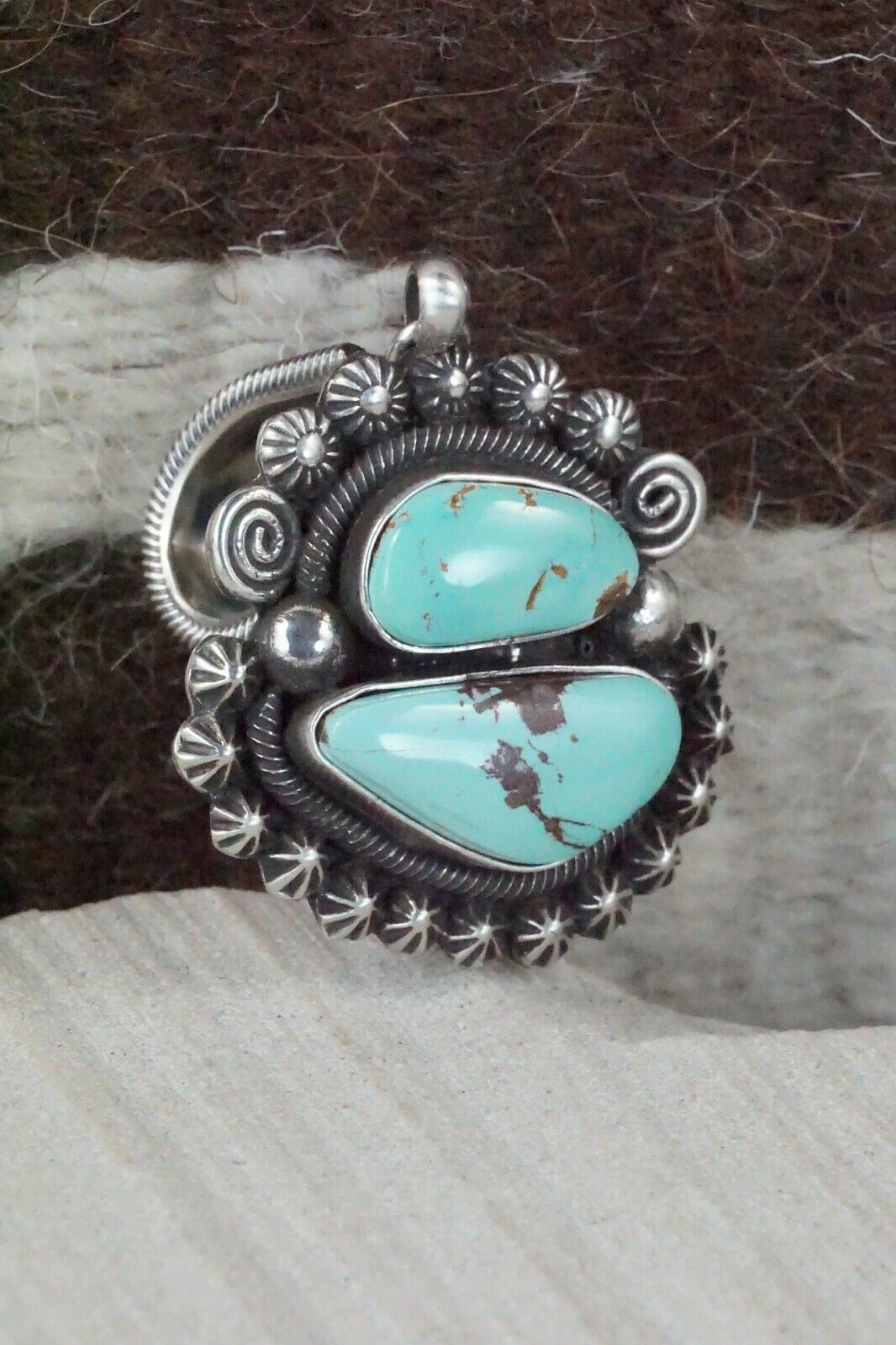Turquoise & Sterling Silver Pendant - Jess Martinez