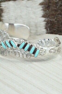 Coral, Turquoise & Sterling Silver Bracelet - Murray Hannaweeka