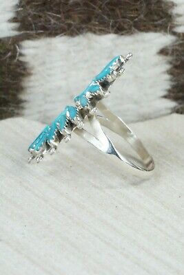 Turquoise & Sterling Silver Ring - Nathaniel Nez - Size 10