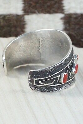 Coral & Sterling Silver Bracelet - Delbert Arviso