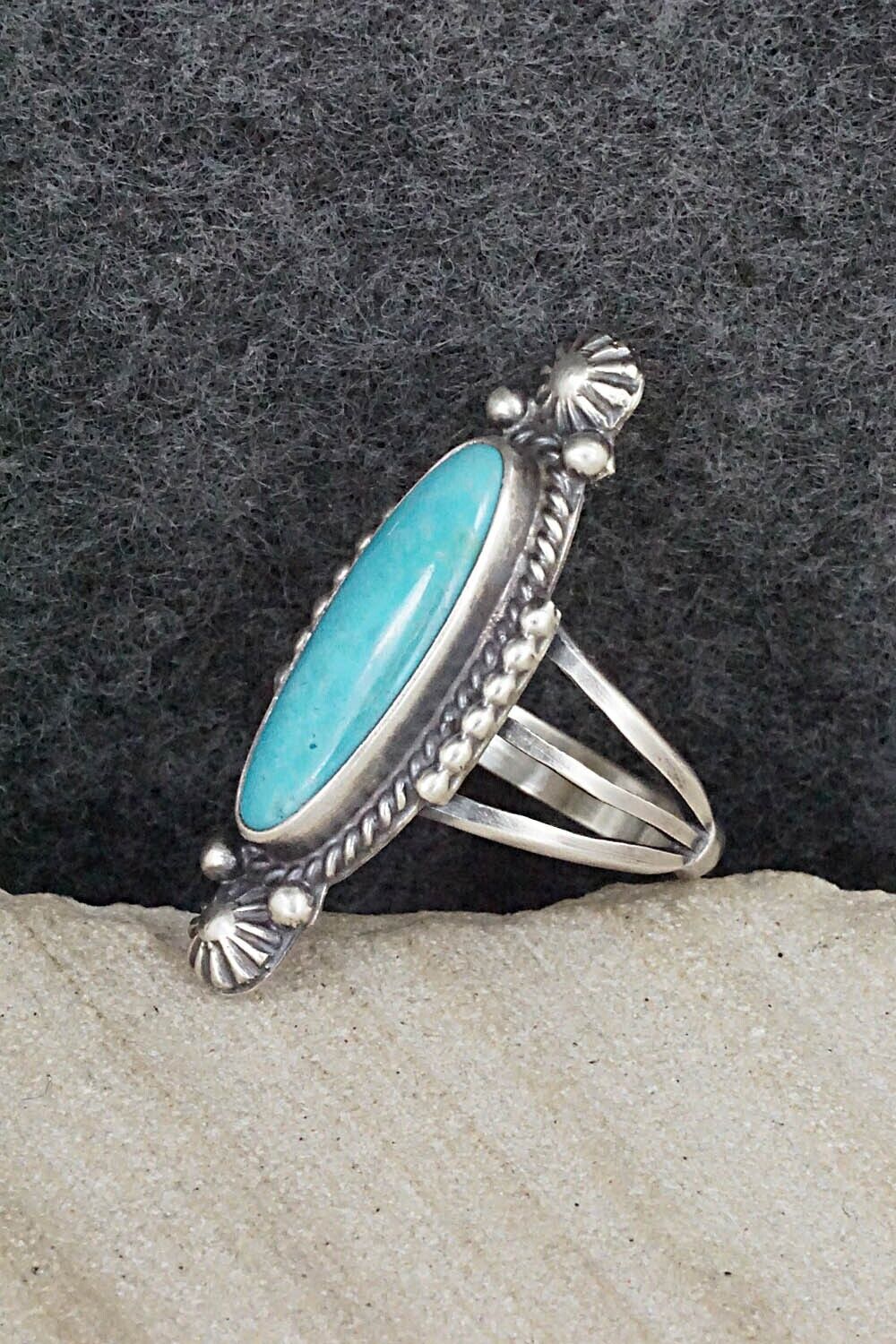 Turquoise & Sterling Silver Ring - Samuel Yellowhair - Size 5.75
