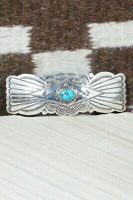 Turquoise & Sterling Silver Hair Barrette - Jennie Blackgoat