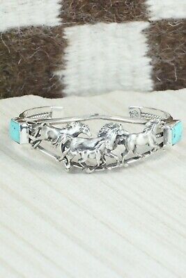 Turquoise & Sterling Silver Bracelet - Bobby Platero