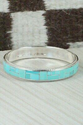 Turquoise & Sterling Silver Bangle Bracelet - Ricky Booqua - High Lonesome Trading