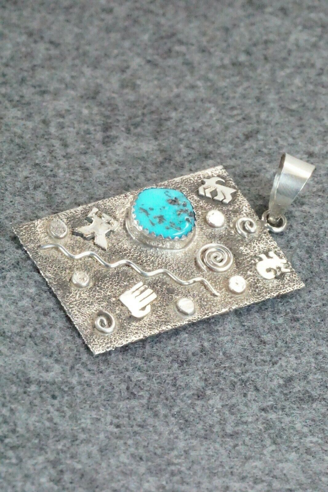 Turquoise & Sterling Silver Pendant - Shirley Skeets