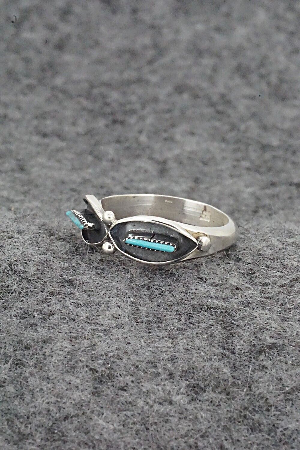 Turquoise & Sterling Silver Ring - Fernando Othole - Size 5.5