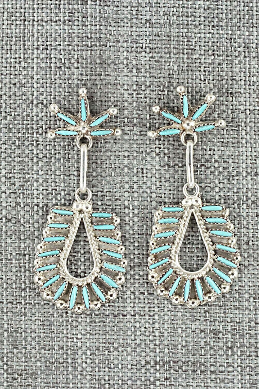 Turquoise & Sterling Silver Earrings - Rena Cachina