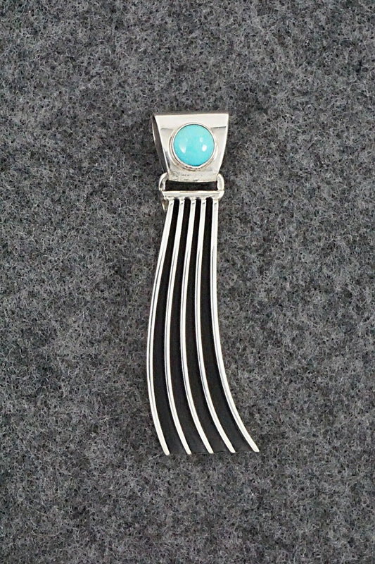 Turquoise and Sterling Silver Pendant - James Bahe