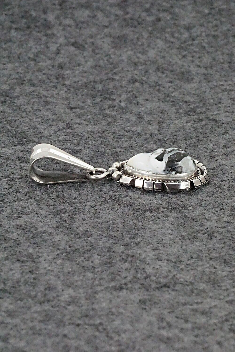 White Buffalo & Sterling Silver Pendant - Samuel Yellowhair