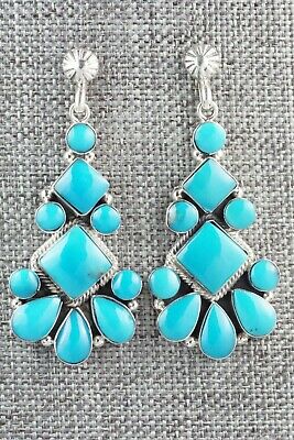 Turquoise & Sterling Silver Earrings - Verley Betone