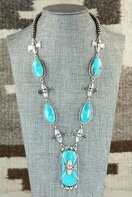Turquoise & Sterling Silver Necklace - Raymond Delgarito