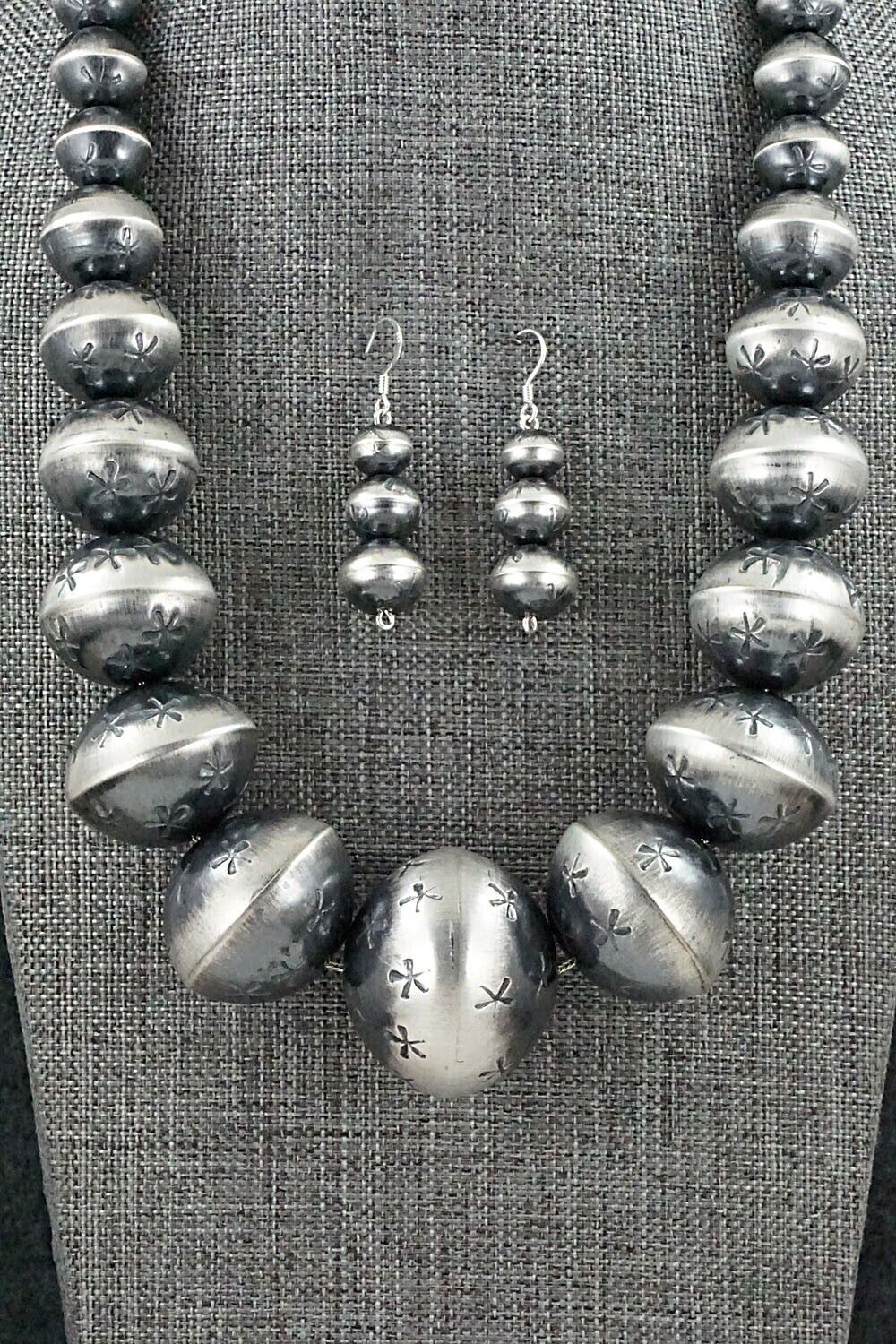 Navajo Pearl Sterling Silver Necklace Set - Preston Haley