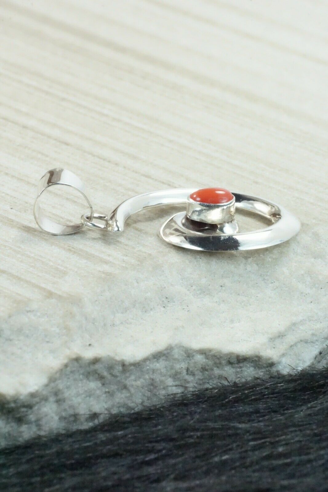 Coral & Sterling Silver Pendant - Mildred Parkhurst
