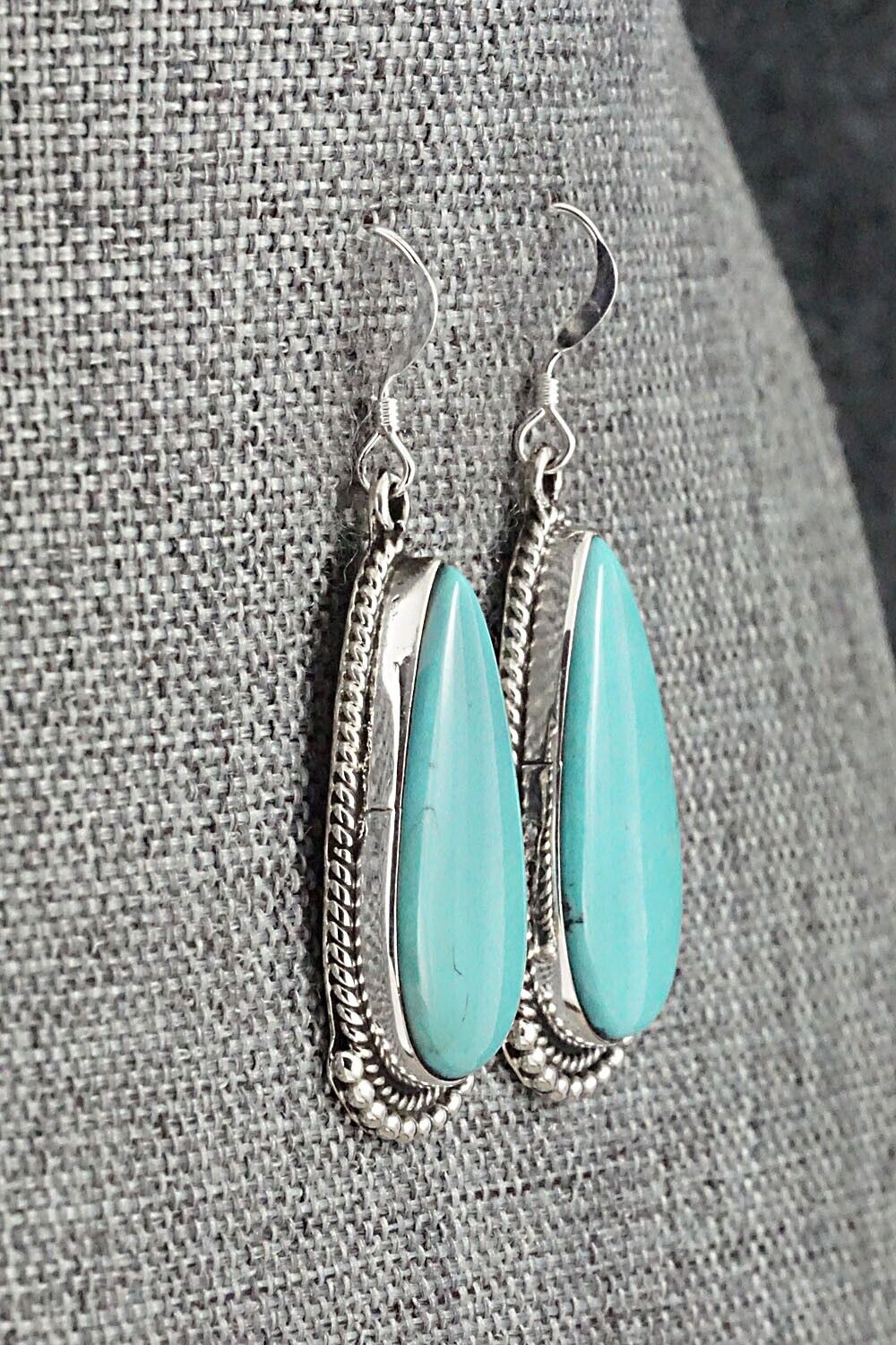 Turquoise & Sterling Silver Earrings - Verdie Betone