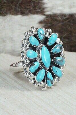 Turquoise & Sterling Silver Ring - Calvin Belin - Size 9 - High Lonesome Trading