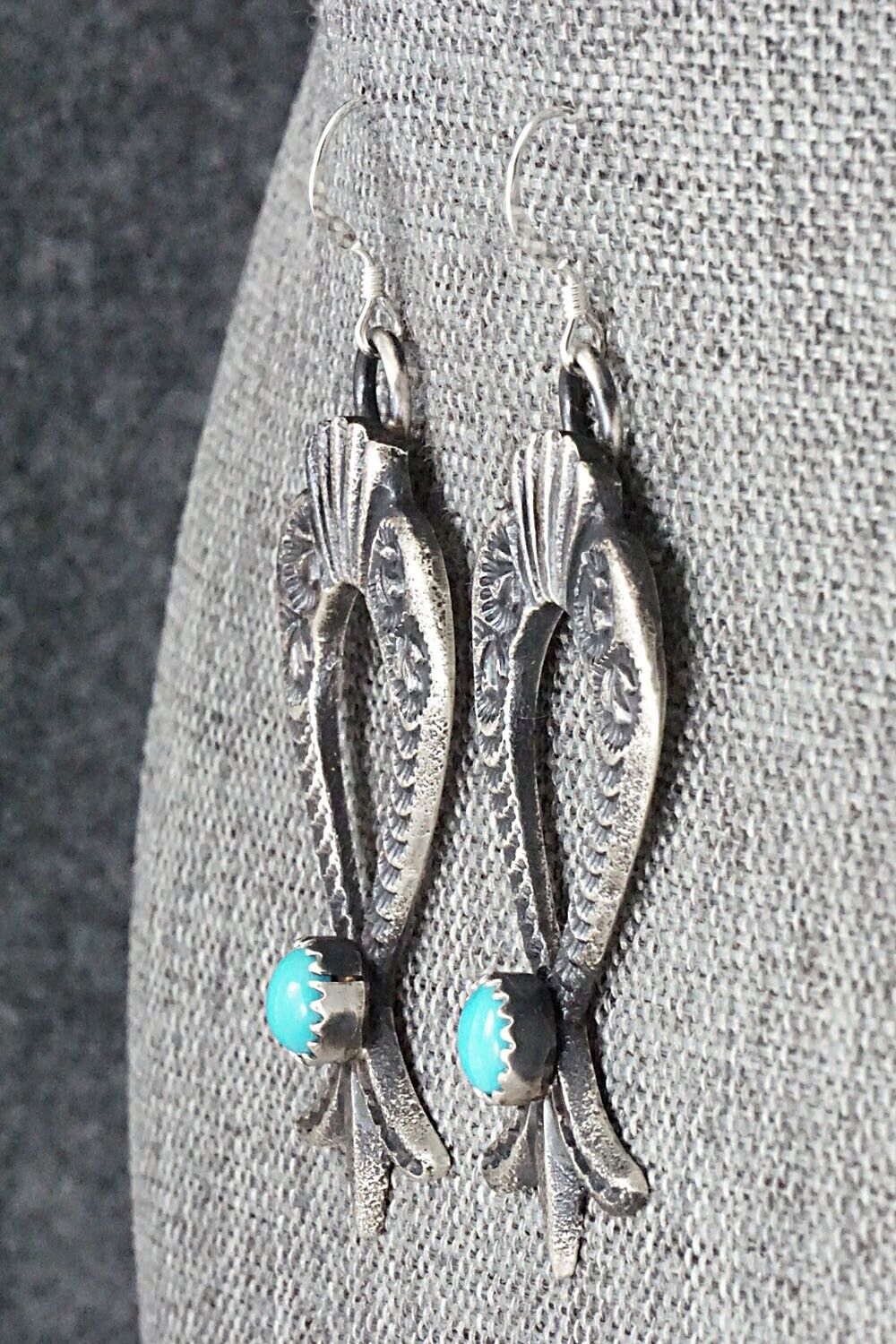 Turquoise & Sterling Silver Earrings - Linberg Billah