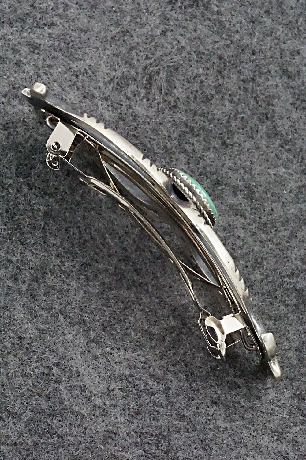 Turquoise & Sterling Silver Hair Barrette - Martha Cayatineto