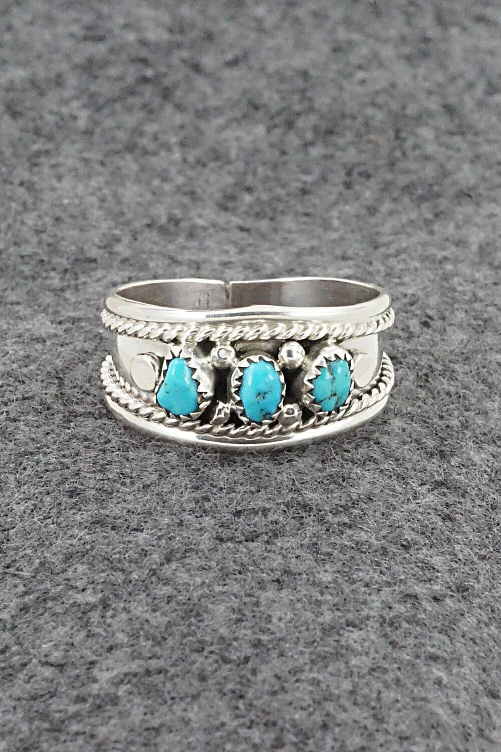 Turquoise & Sterling Silver Ring - Sondra Whitegoat - Size 10.5