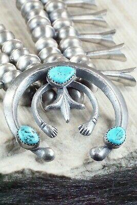 Turquoise & Sterling Silver Squash Blossom and Earrings - Gilbert Martin - High Lonesome Trading