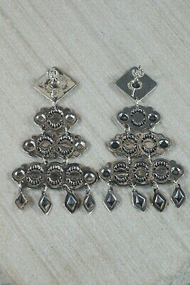 Navajo Sterling Silver Earrings - Harris Joe - High Lonesome Trading