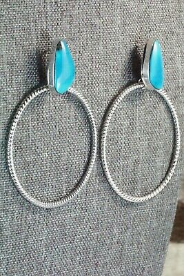 Turquoise & Sterling Silver Earrings - Annie Spencer - High Lonesome Trading