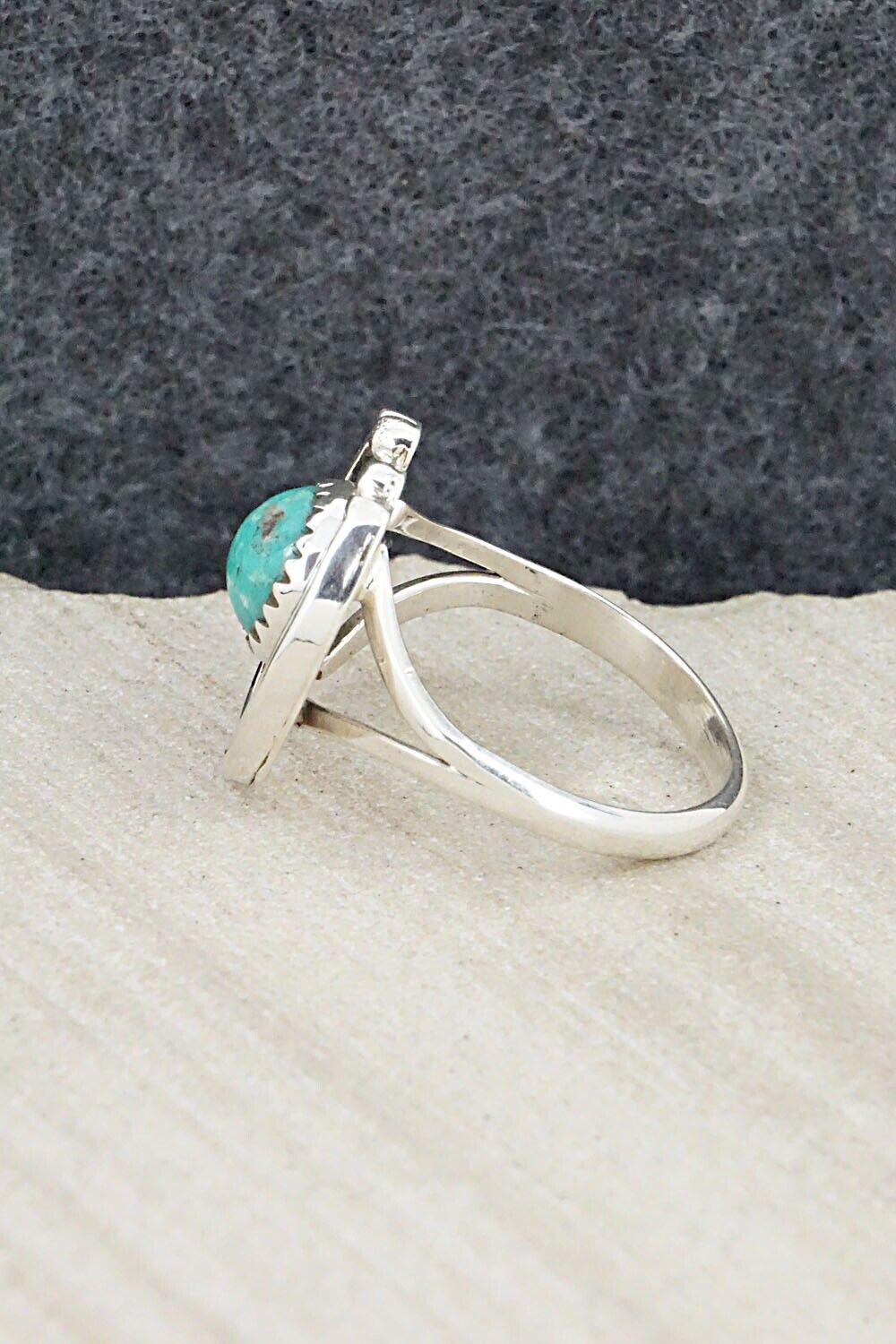 Turquoise & Sterling Silver Ring - Alice Rose Saunders - Size 7