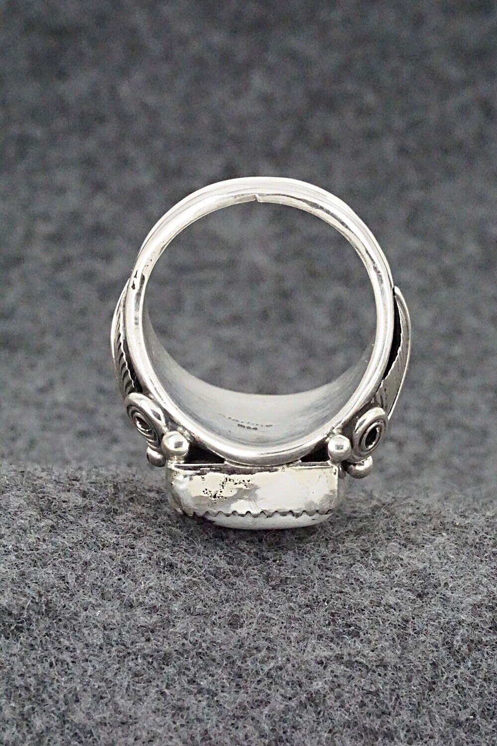 White Buffalo & Sterling Silver Ring - Darrell Morgan - Size 11