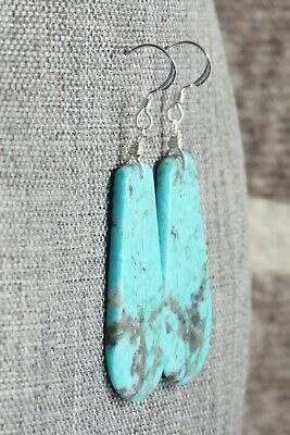 Turquoise & Sterling Silver Earrings - Lupe Lovato