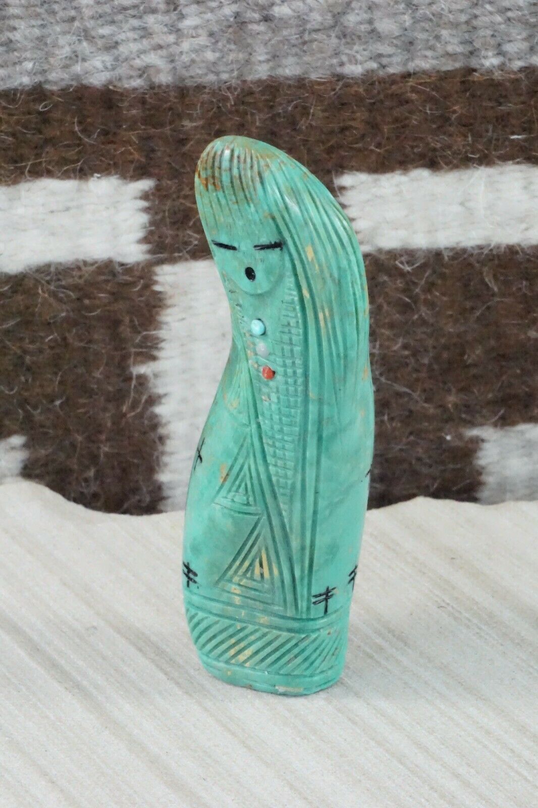 Corn Maiden Zuni Fetish Carving - Stuart Quandelacy