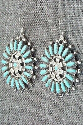 Turquoise & Sterling Silver Earrings - Nathaniel Nez