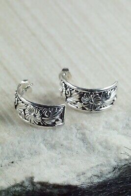 Navajo Sterling Silver Floral Earrings - Tom Dinesto