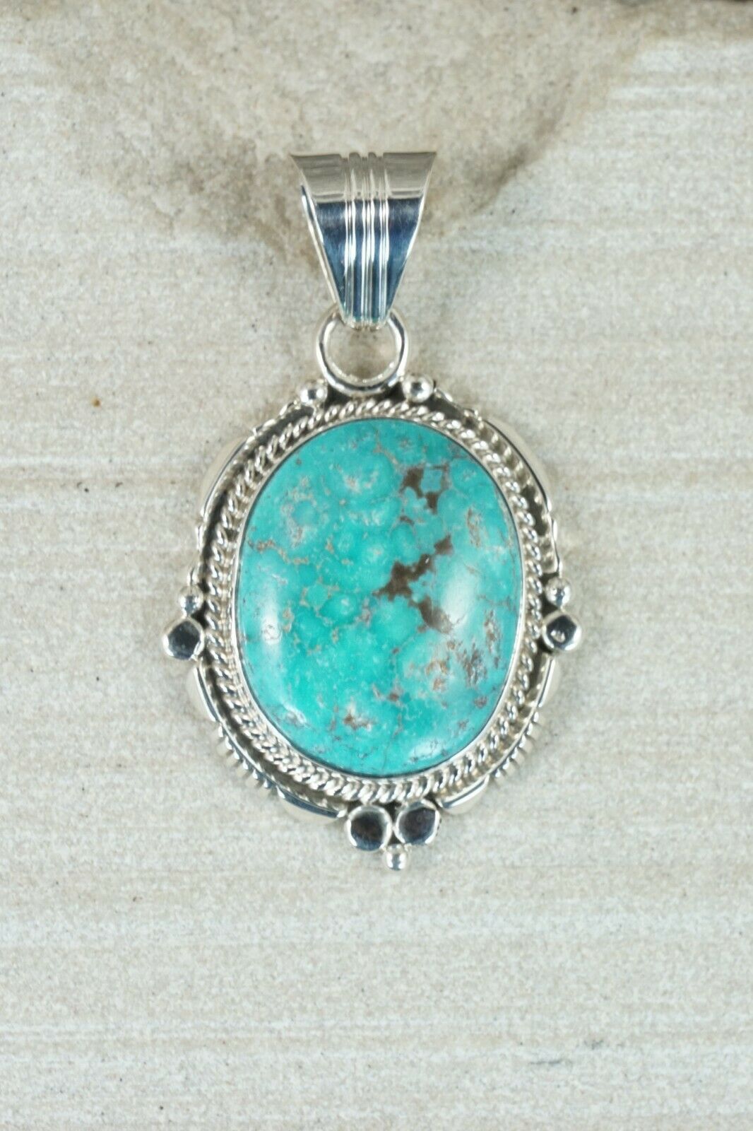 Navajo Turquoise and Sterling Silver Pendant - Daniel Benally