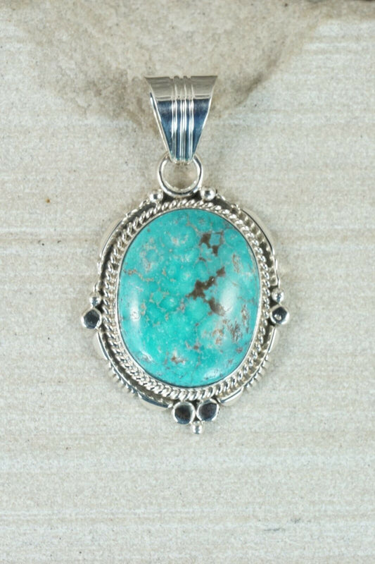 Navajo Turquoise and Sterling Silver Pendant - Daniel Benally