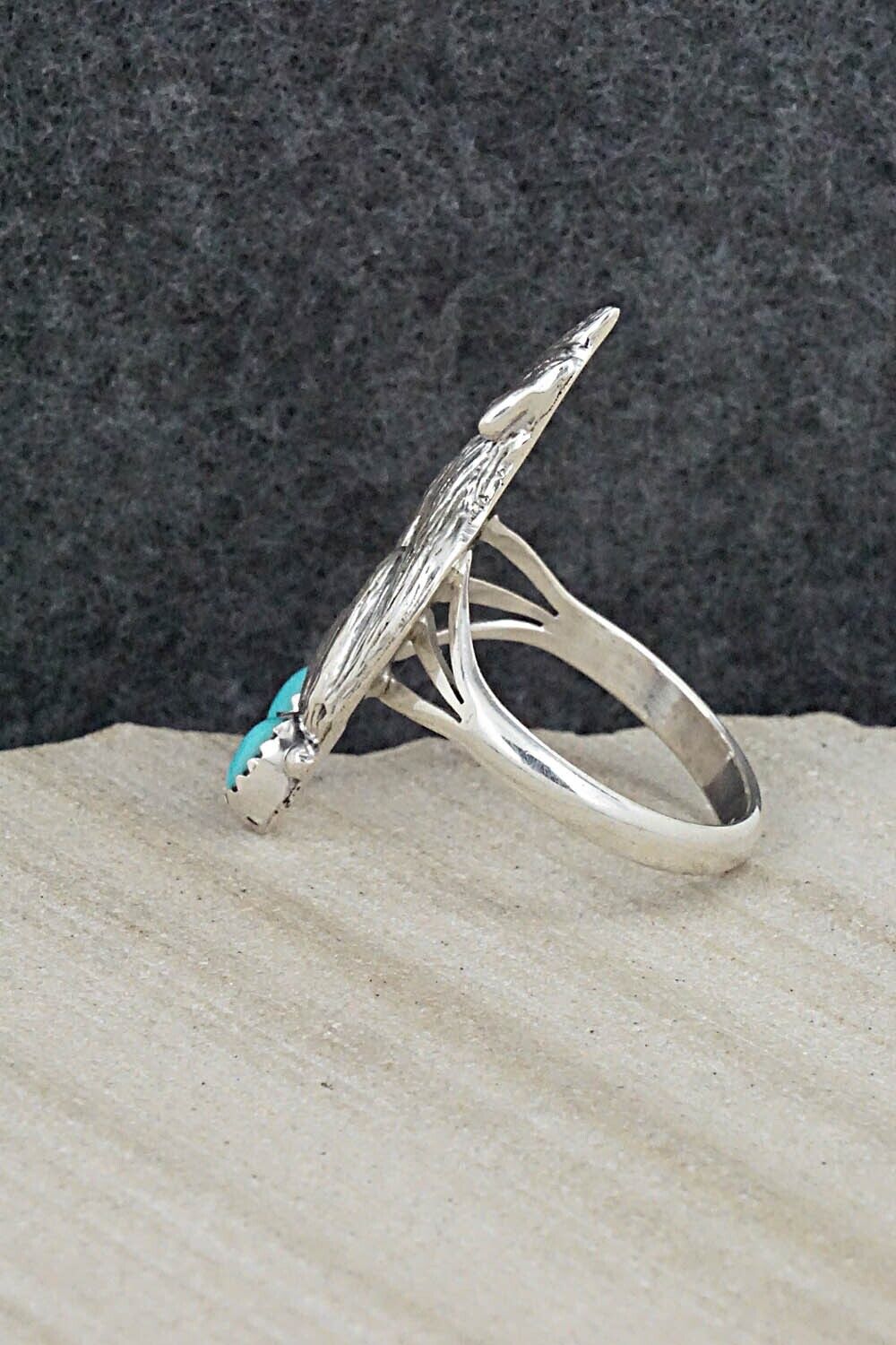 Turquoise & Sterling Silver Ring - William Begay - Size 9.5