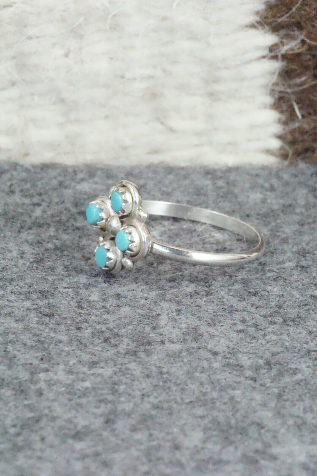 Turquoise & Sterling Silver Ring - Chris Hannaweeke - Size 7.5