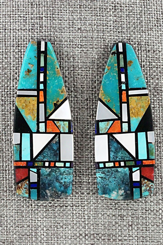 Multi Stone Inlay Earrings - Chris T. Nieto