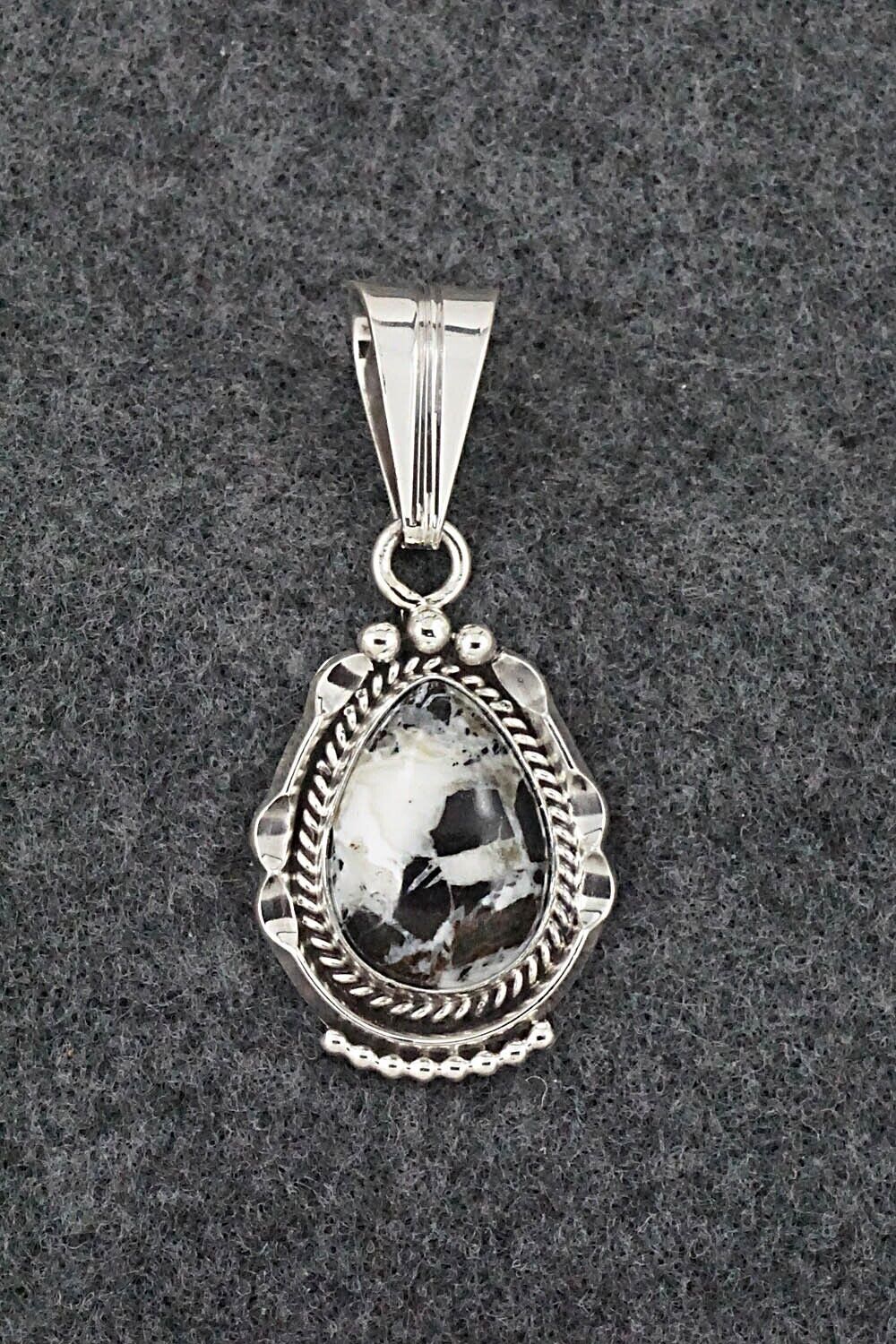 White Buffalo & Sterling Silver Pendant - Samuel Yellowhair