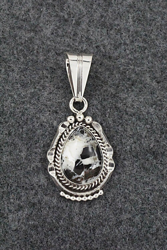 White Buffalo & Sterling Silver Pendant - Samuel Yellowhair