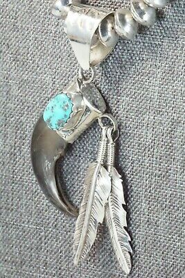 Turquoise, Sterling Silver Pendant & Navajo Pearl Necklace - Ernest Hawthorne