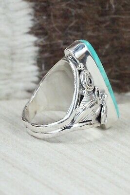 Turquoise & Sterling Silver Ring - Darrell Morgan - Size 8.5
